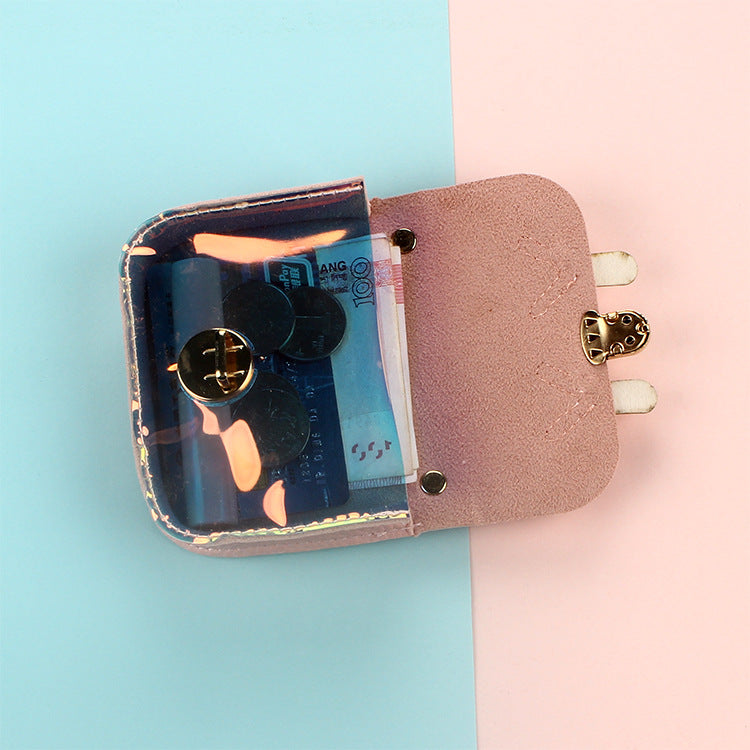 Wholesale PU Laser Zero Wallet Keychain